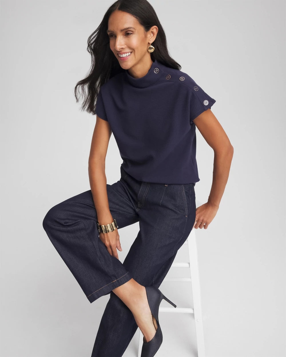 Ottoman Cap Sleeve Tee - Chico's