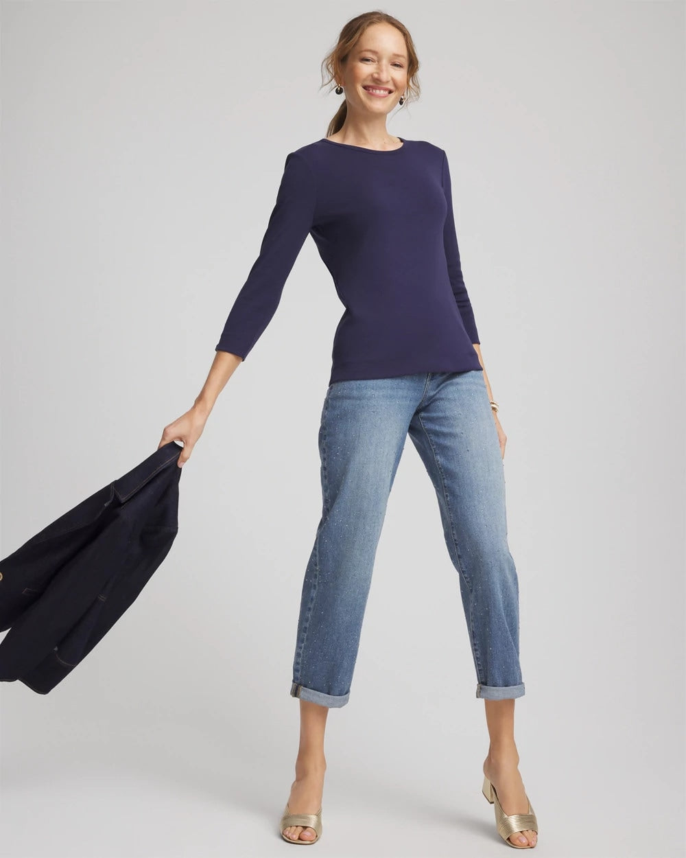 Pima Cotton Crewneck Button Tee - Chico's