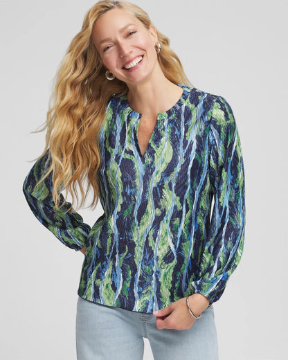 Ocean Plume Crinkle Top - Chico's