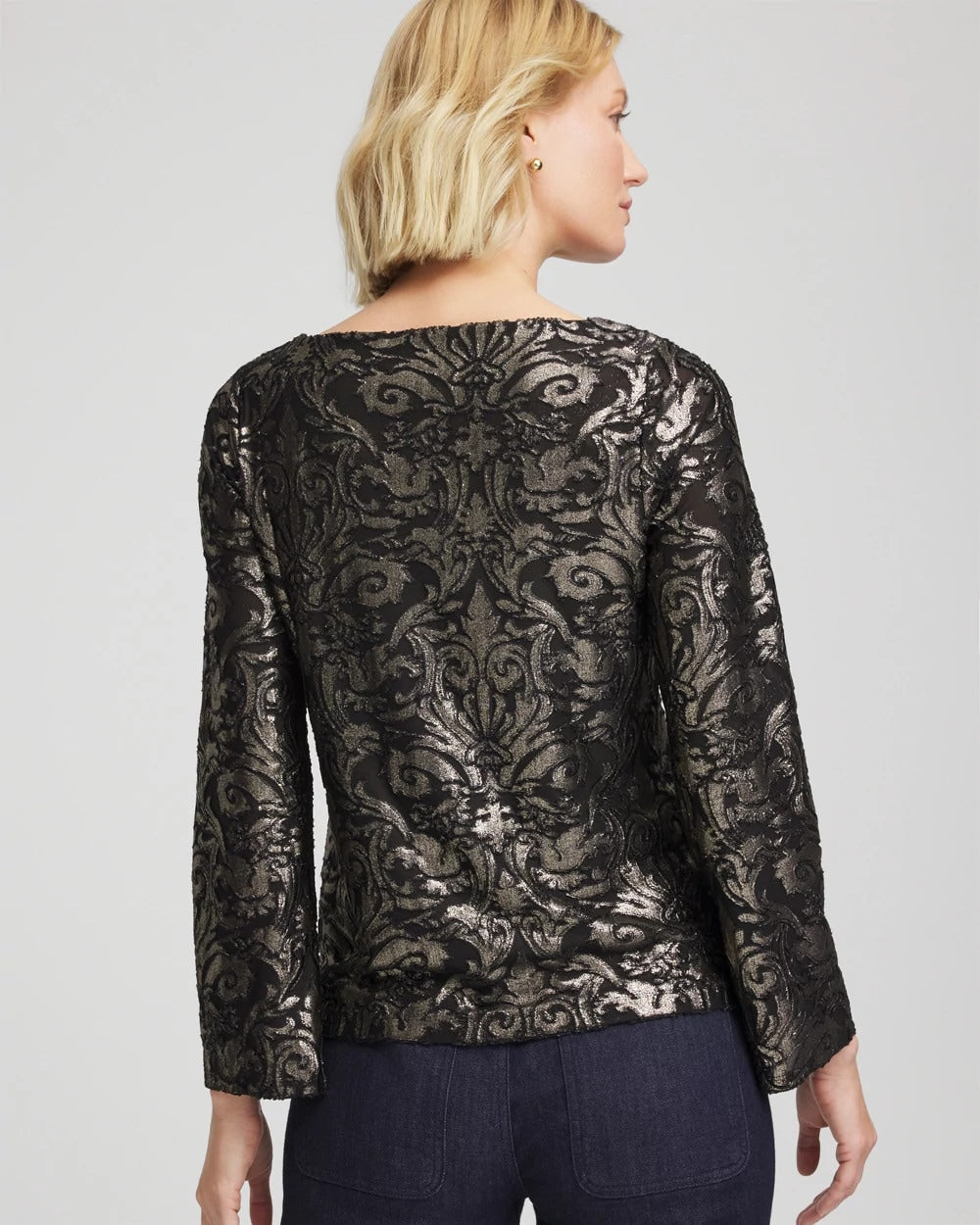 Art Deco Burnout Jacquard Top - Chico's