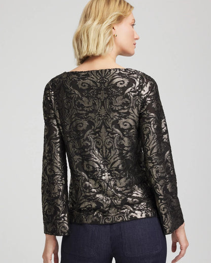 Art Deco Burnout Jacquard Top - Chico's