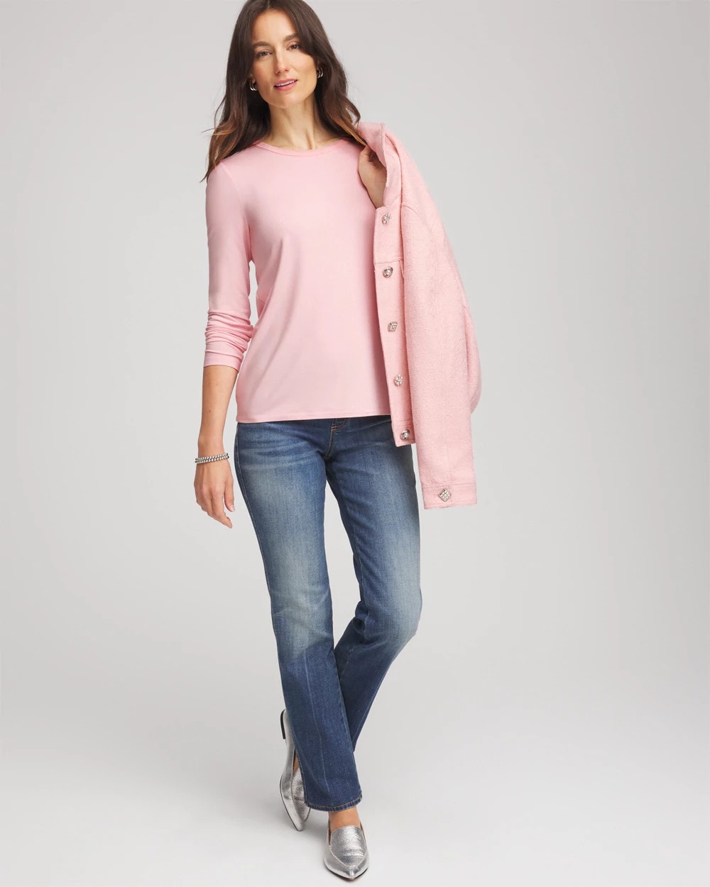Mesh-Trim Touch of Cool™ Layering Tee - Chico's
