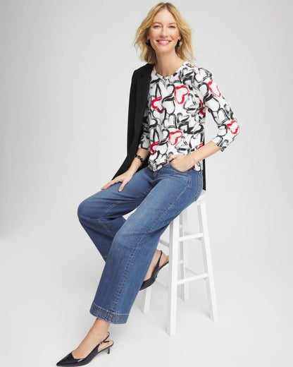 Love Brush Button Heart Tee - Chico's