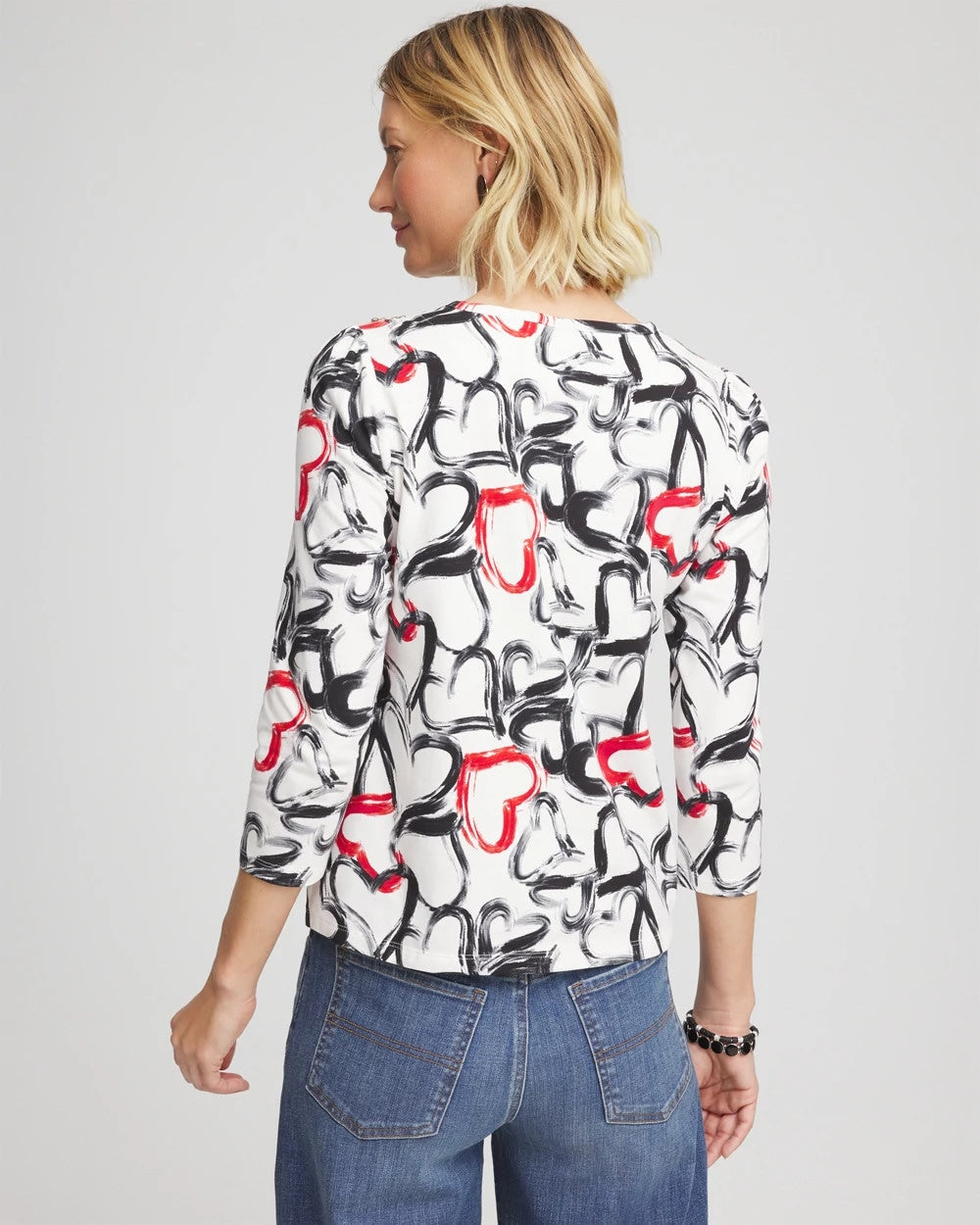 Love Brush Button Heart Tee - Chico's