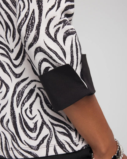 Pima Jewel Neck Contrast Tee - Chico's