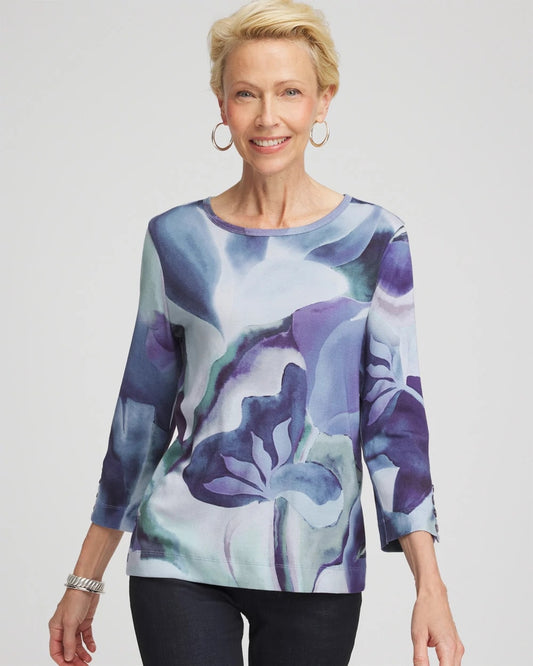Pima Button Sleeve Tee - Chico's