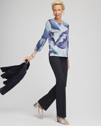 Pima Button Sleeve Tee - Chico's