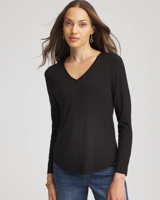 Touch of Cool™ V-Neck Layering Tee - Chico's