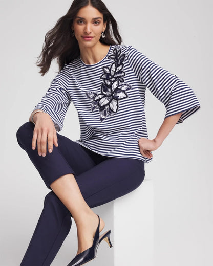 Floral Embroidered Tee - Chico's