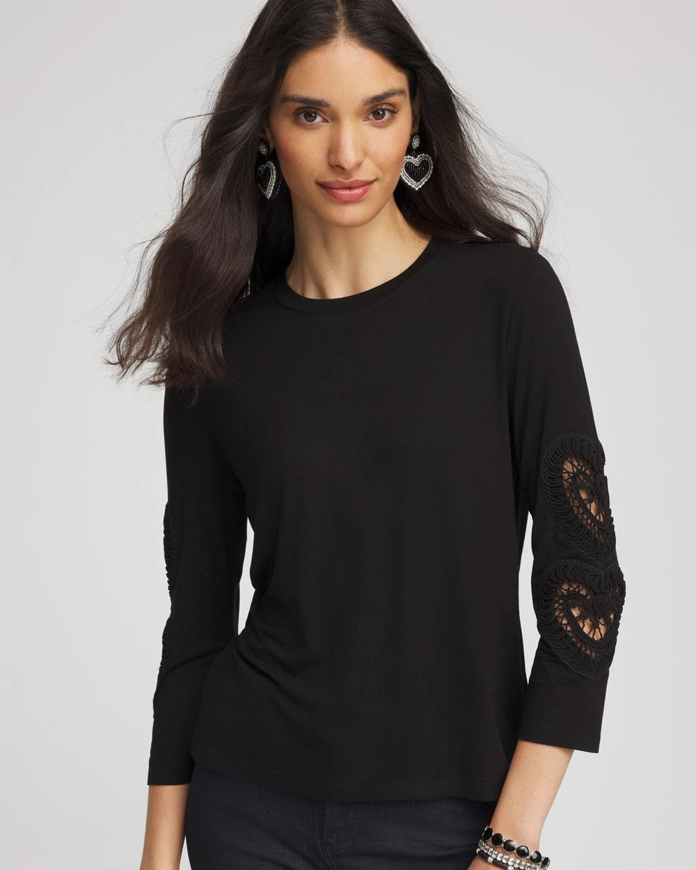 Heart Sleeve Detail Tee - Chico's