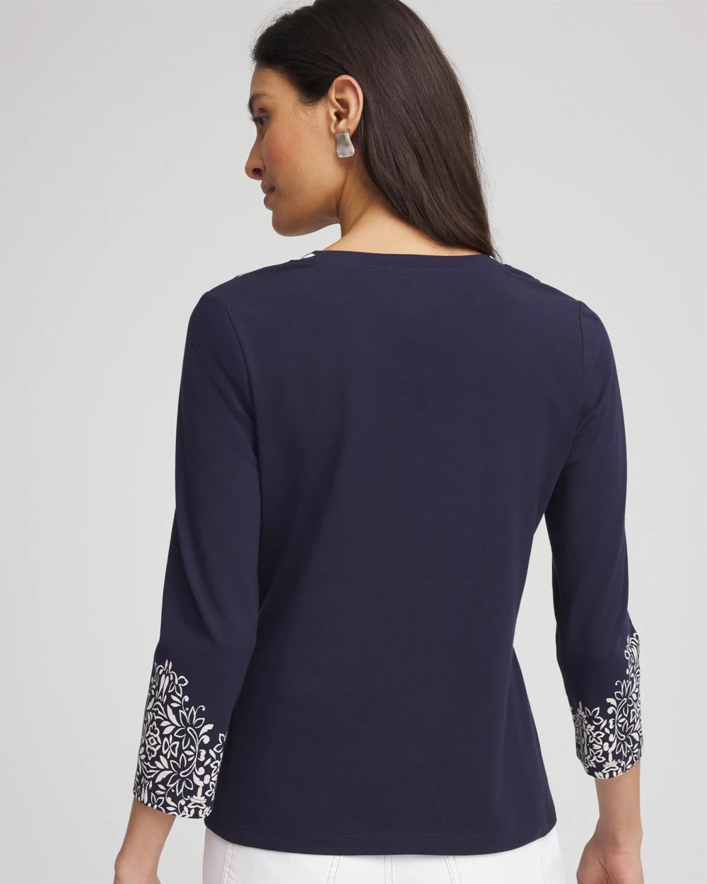 Chic Scroll 3/4 Sleeve Perfect Tee - Chico's