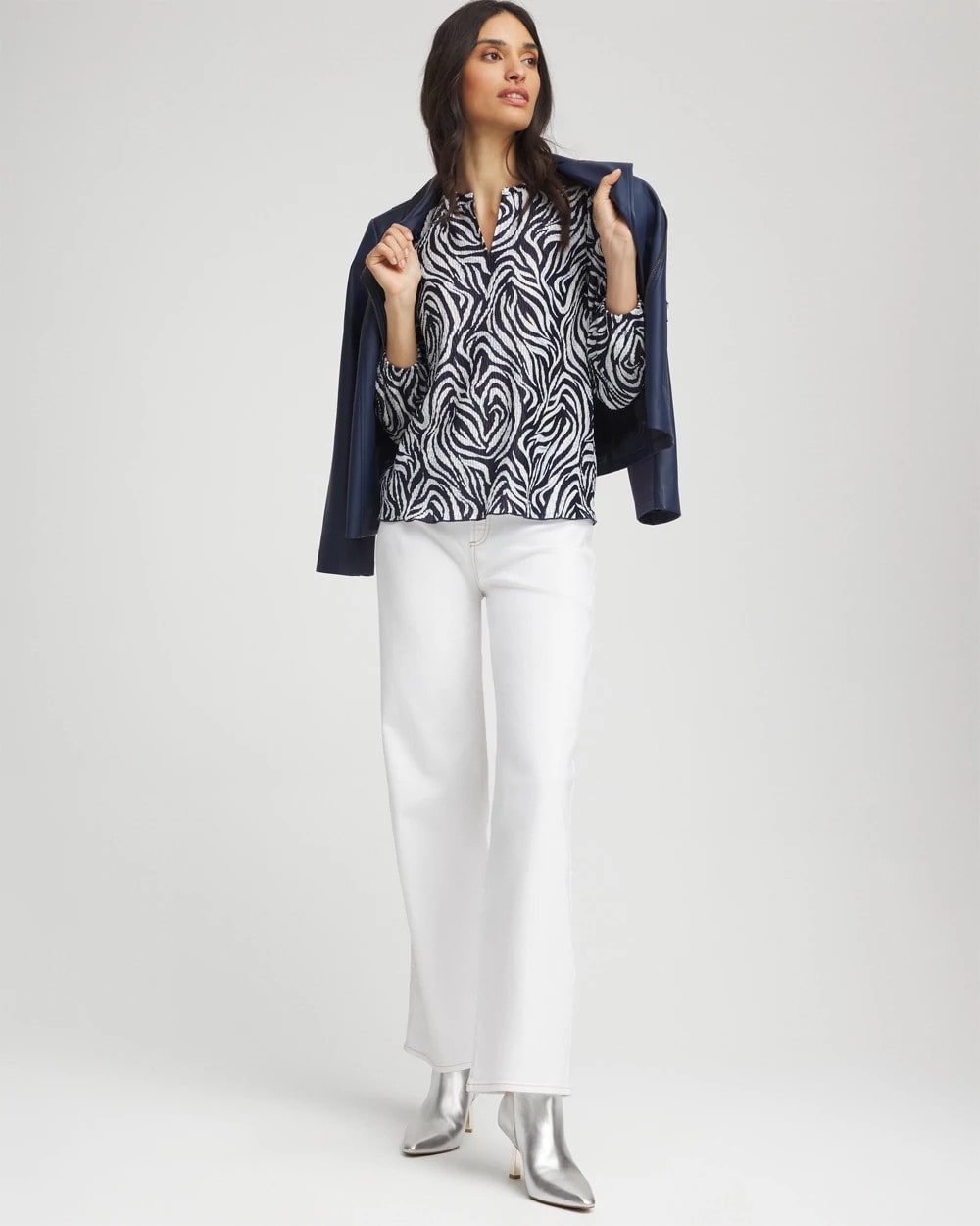 Zebra Waves Crinkle Top - Chico's