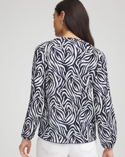 Zebra Waves Crinkle Top - Chico's