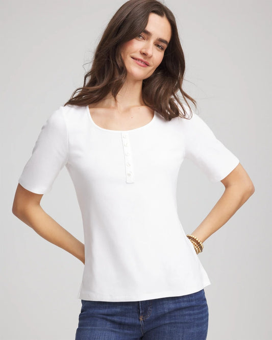 Pima Cotton Henley Tee - Chico's