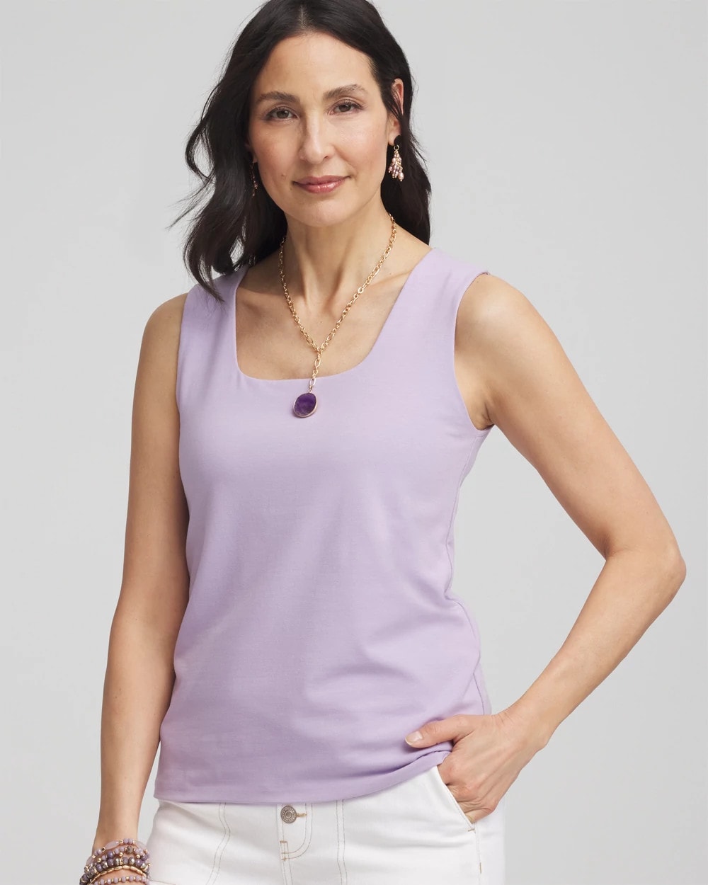 Contour Cotton™ Square Neck Tank - Chico's