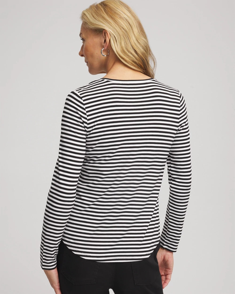 Striped V-Neck Layering Tee - Chico's