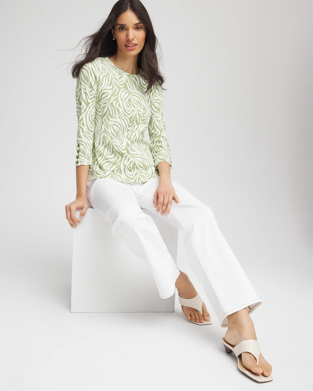 Pima Button Sleeve Tee - Chico's