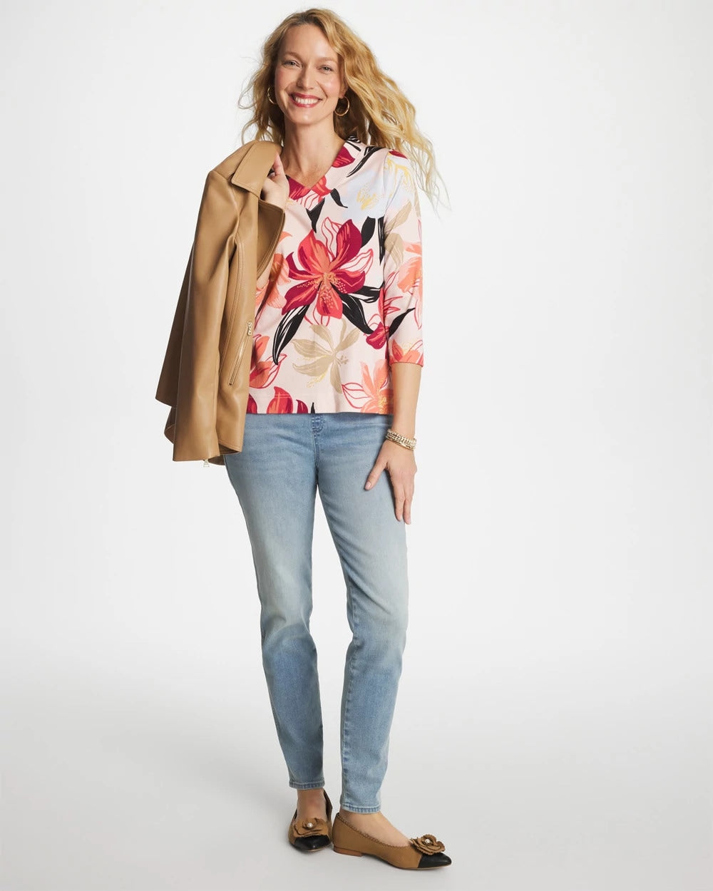 Pima Cotton 3/4 Sleeve Tee - Chico's