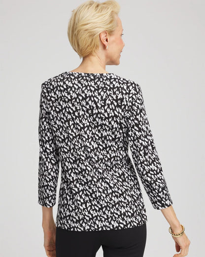 Pima Crewneck Button Tee - Chico's
