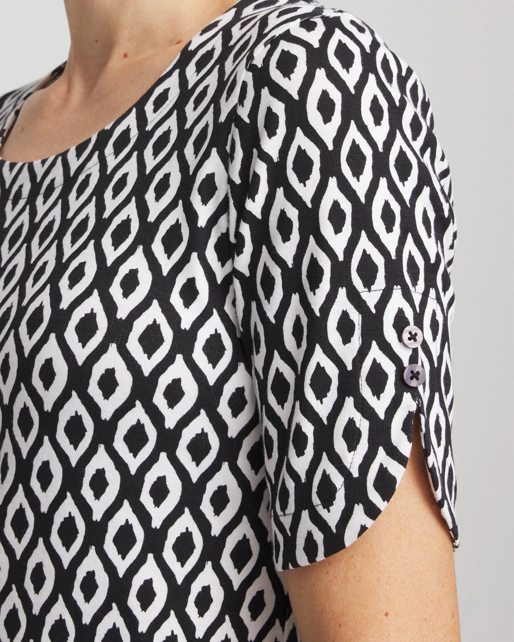 Printed Pima Elbow Sleeve Tee - Chico's