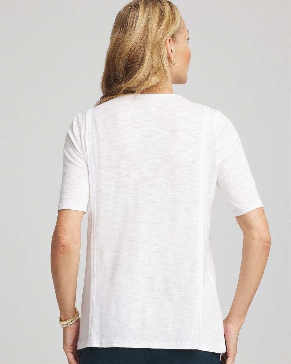 Slub Paneled Elbow Tee - Chico's