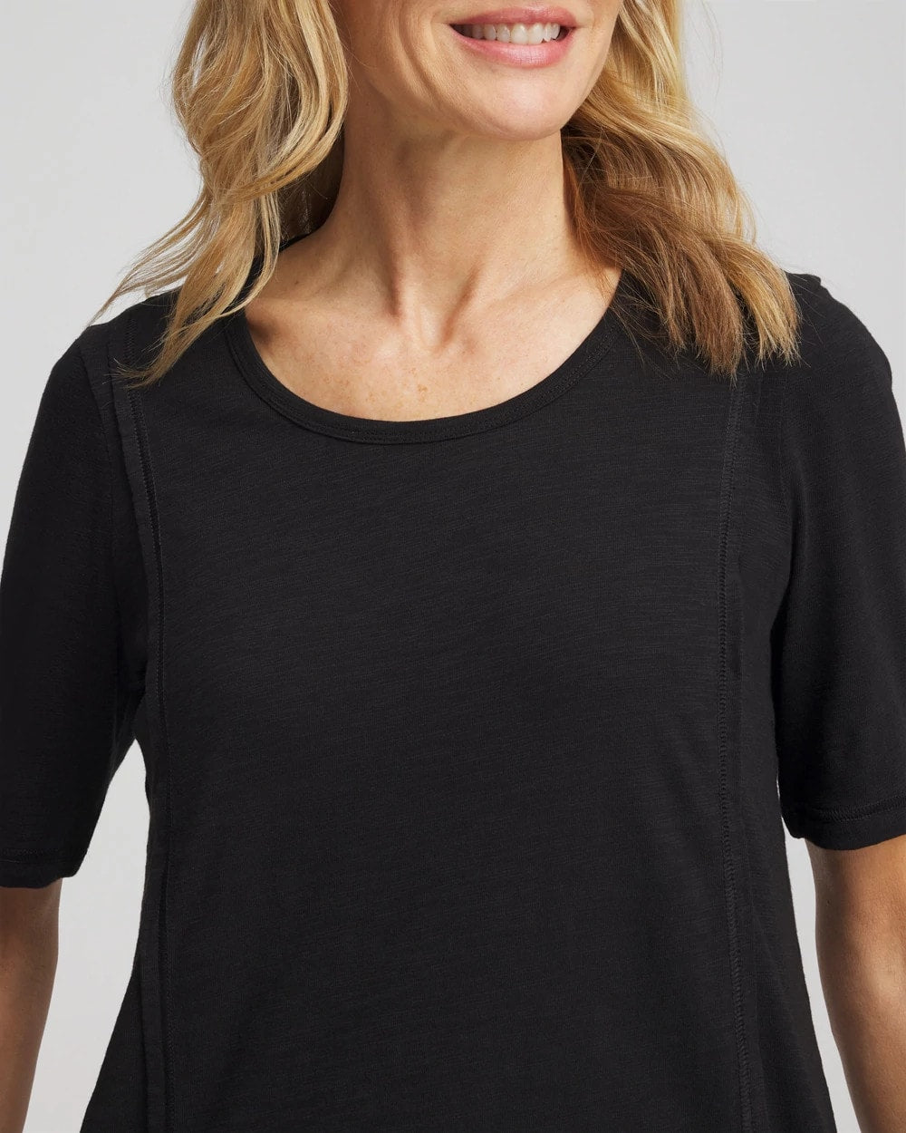 Slub Paneled Elbow Tee - Chico's