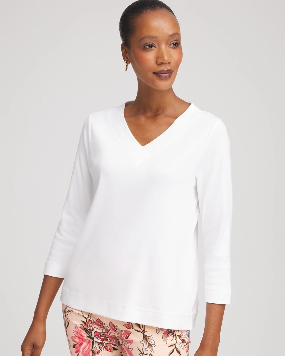Short Pima 3/4 Sleeve Tee - Chico's