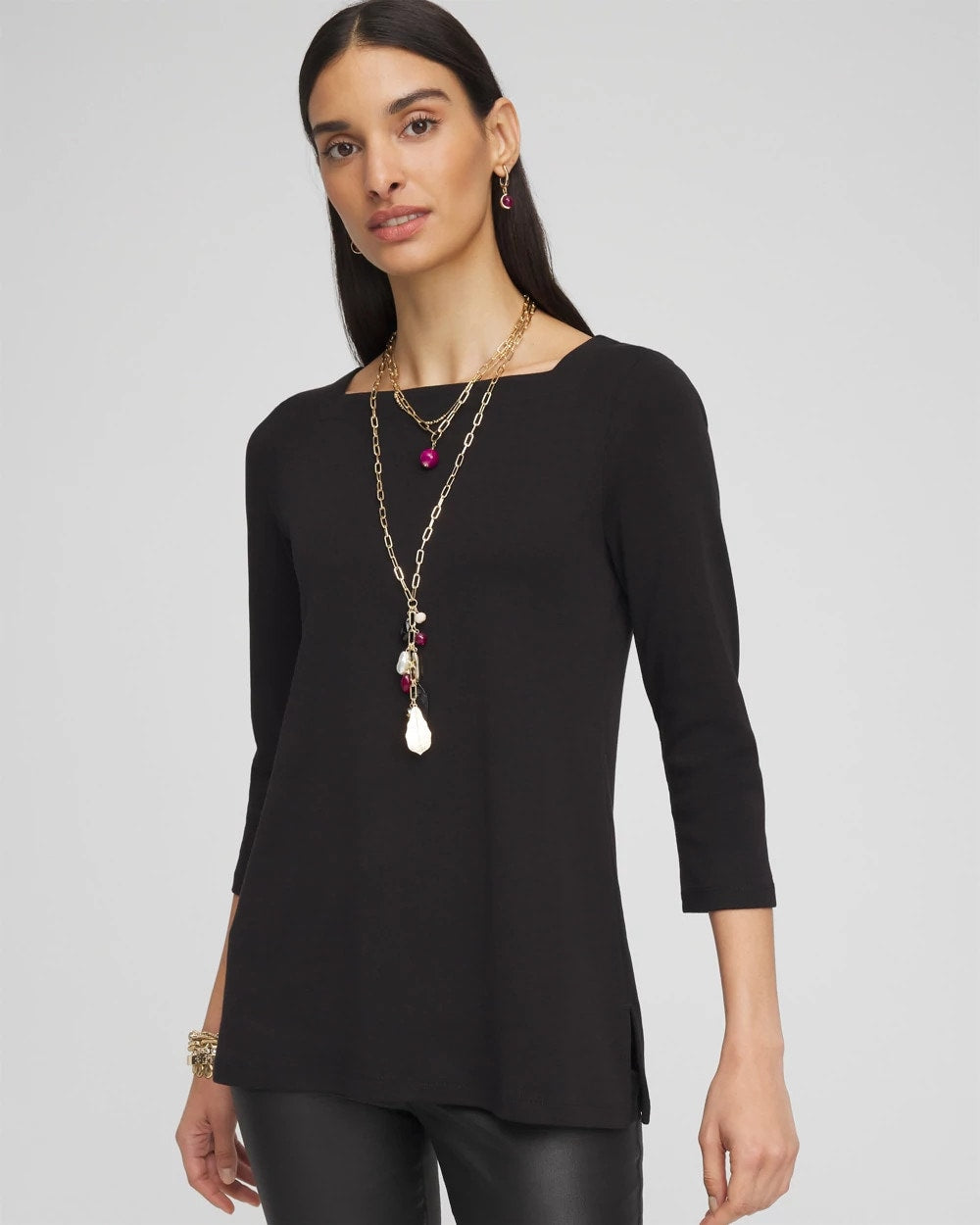 Pima Cotton Square-Neck Tunic - Chico's