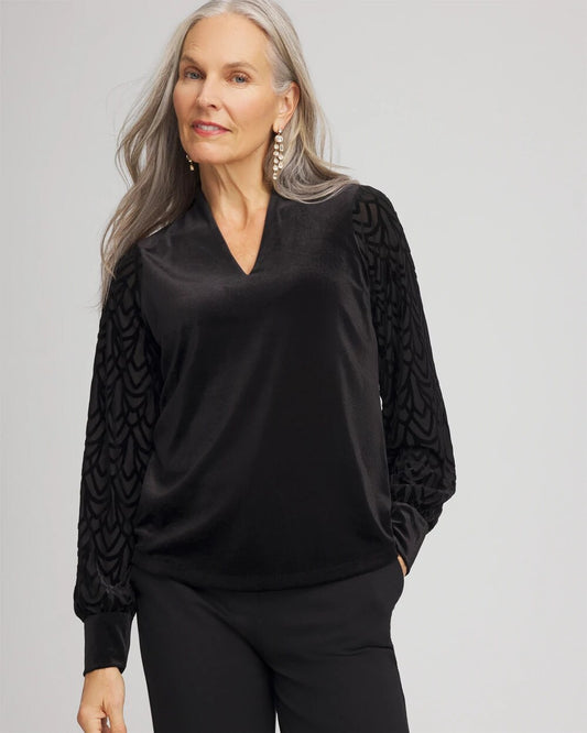 Art Deco Velvet Burnout Top - Chico's
