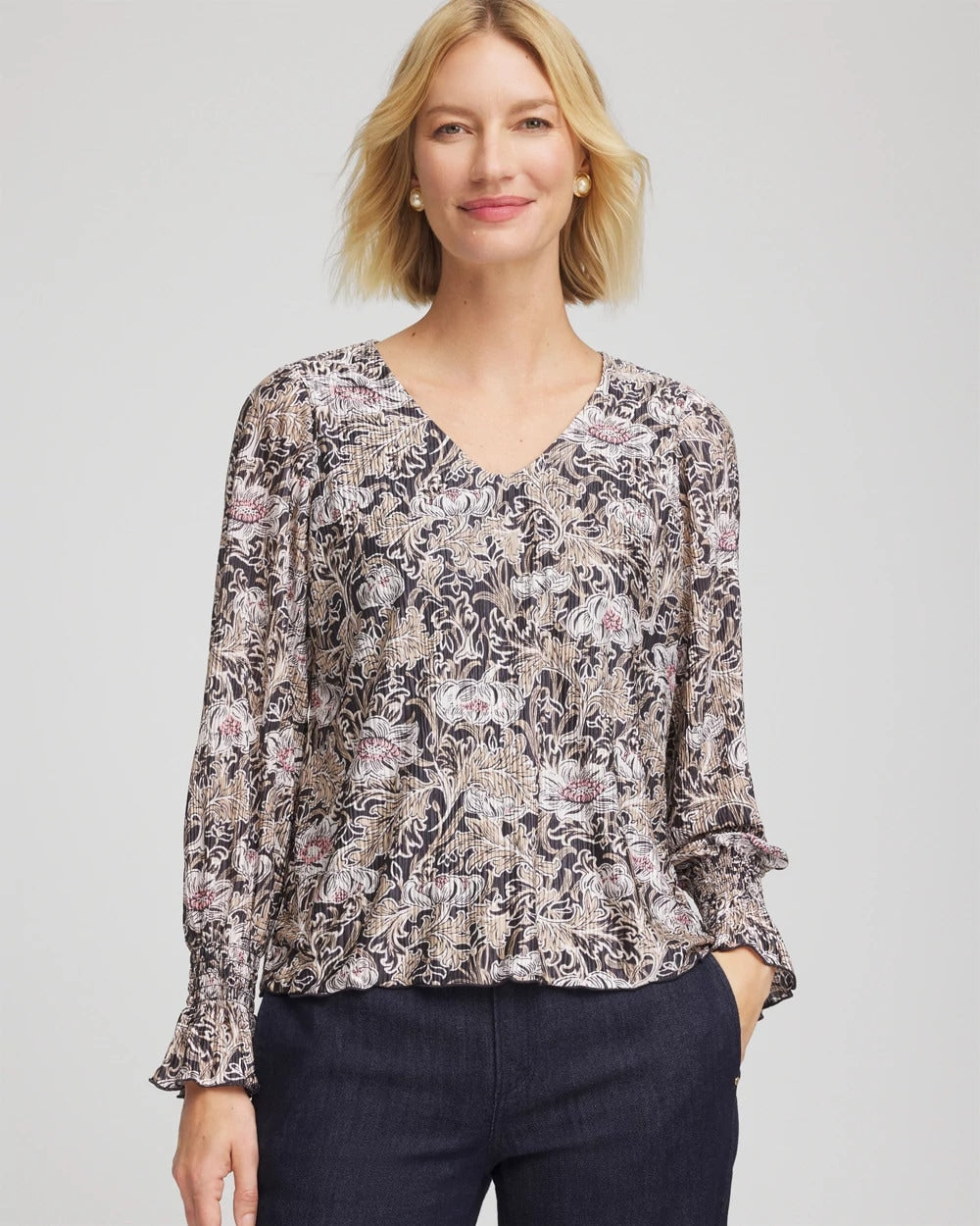 Bloom Crinkle Bodre Top - Chico's