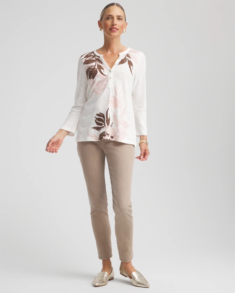 Slub Splitneck Henley Tee - Chico's