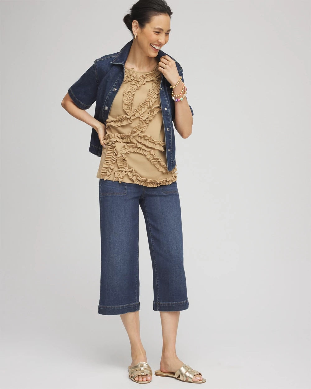 Sleeveless Ruffle-Appliqué Tank Top - Chico's