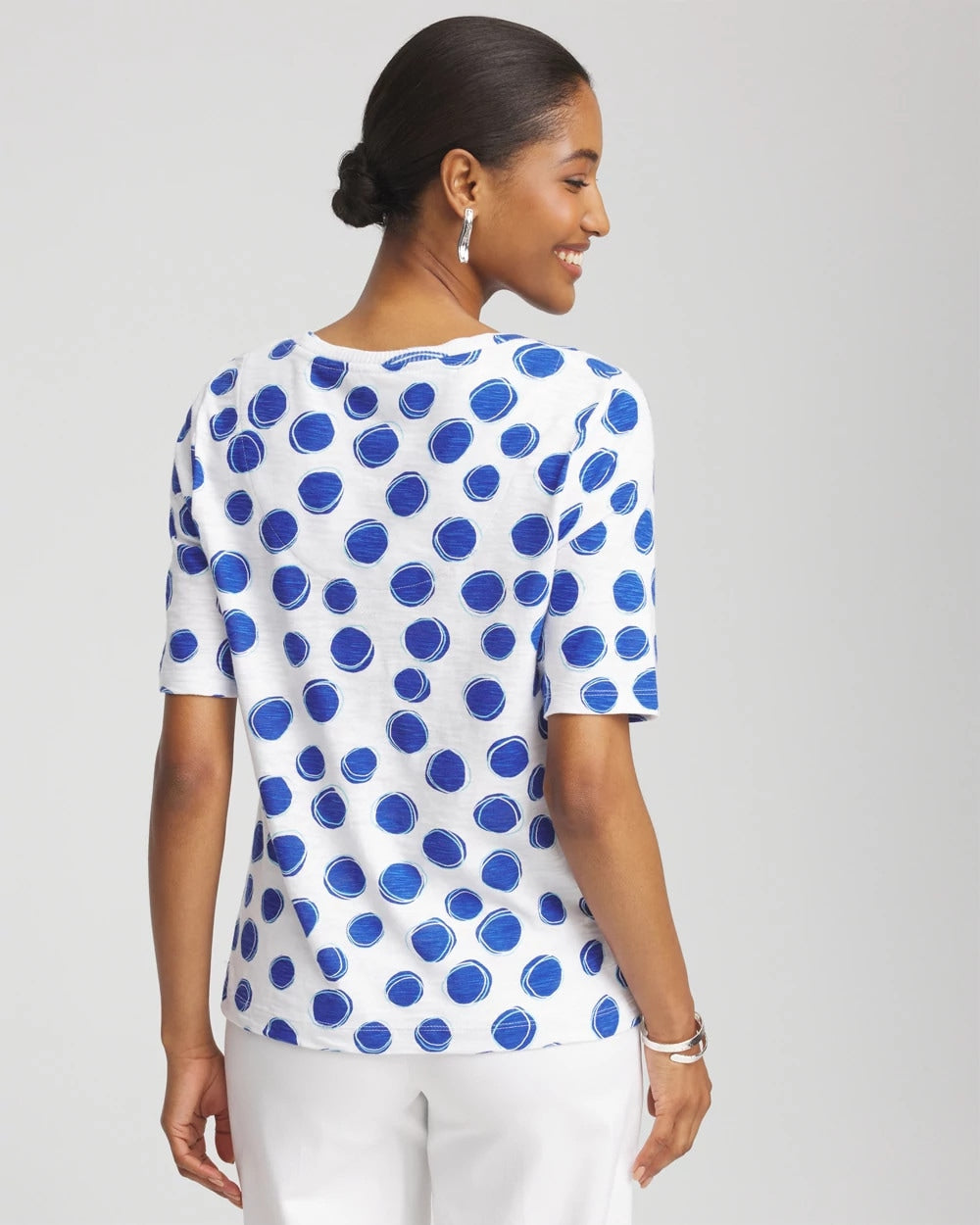 Polka-Dot Slub Short Sleeve Tee - Chico's