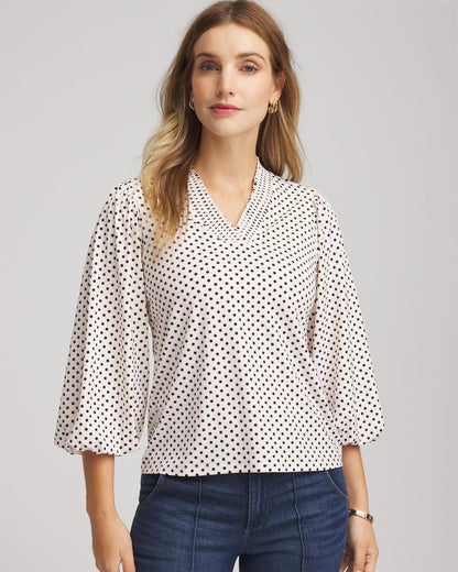 Bubble-Sleeve Smocked Top - Chico's