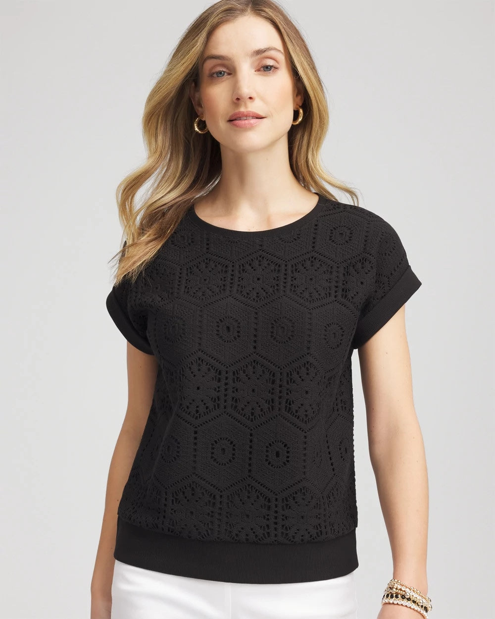 Crocheted Cotton-Blend Shirt - Chico's