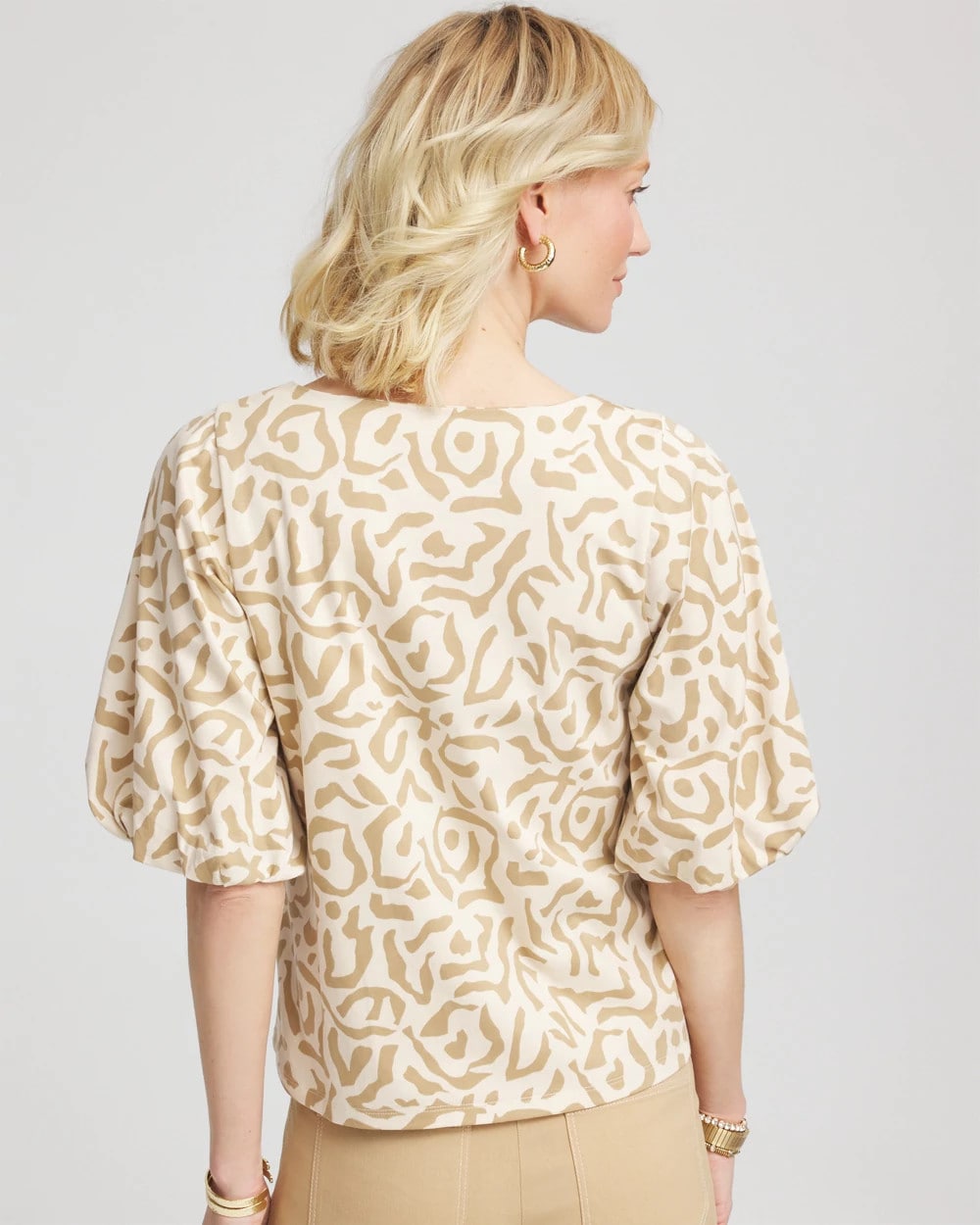 Animal Print Bubble Sleeve Top - Chico's