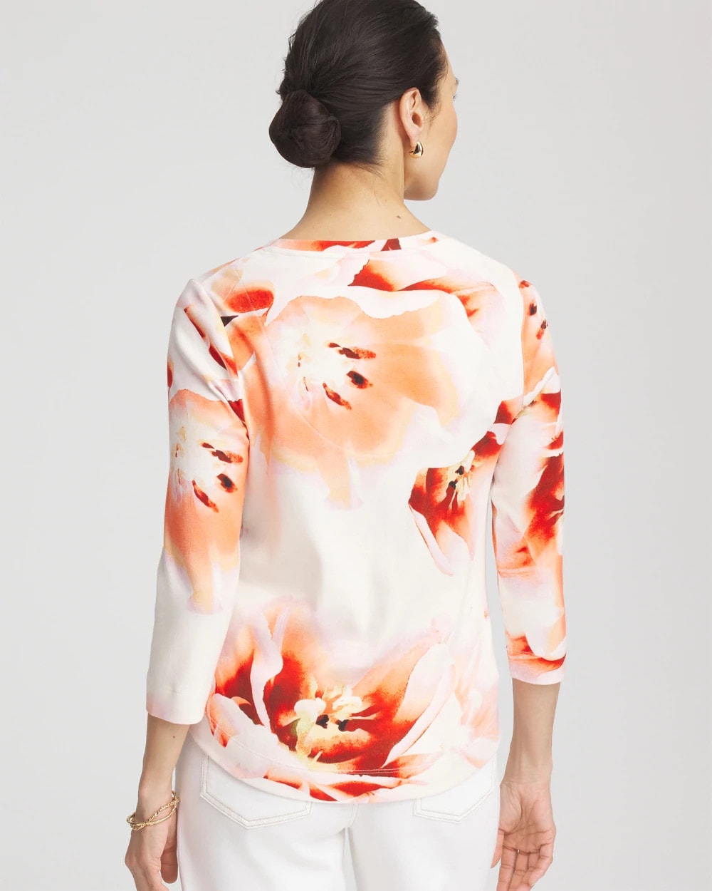 Tropical Floral 3/4 Sleeve Tee - Chico's