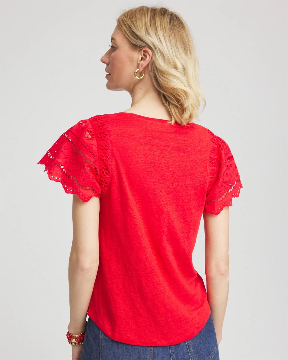 Linen Embroidered Lace Tee - Chico's