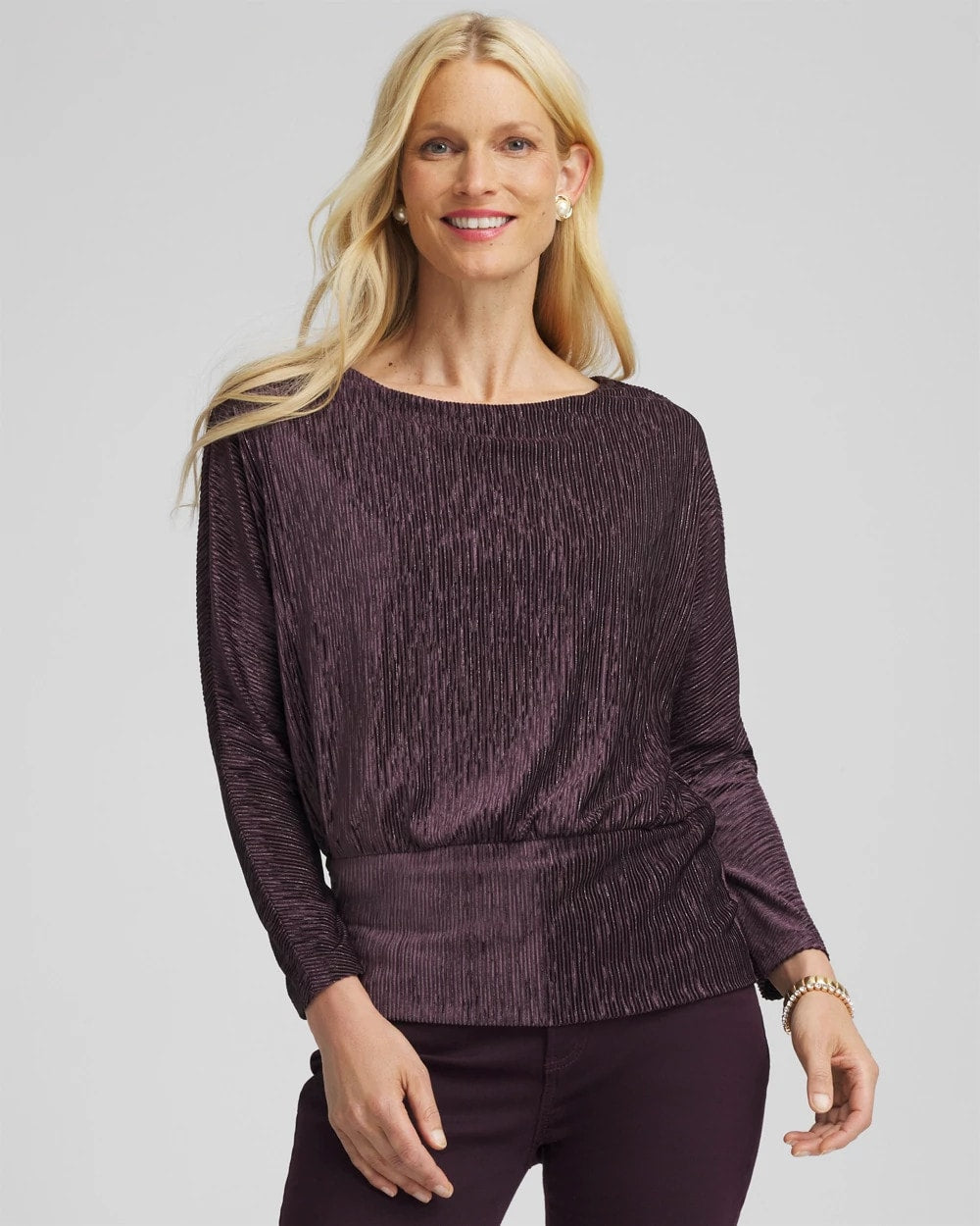 Crinkle Velvet Banded-Bottom Top - Chico's