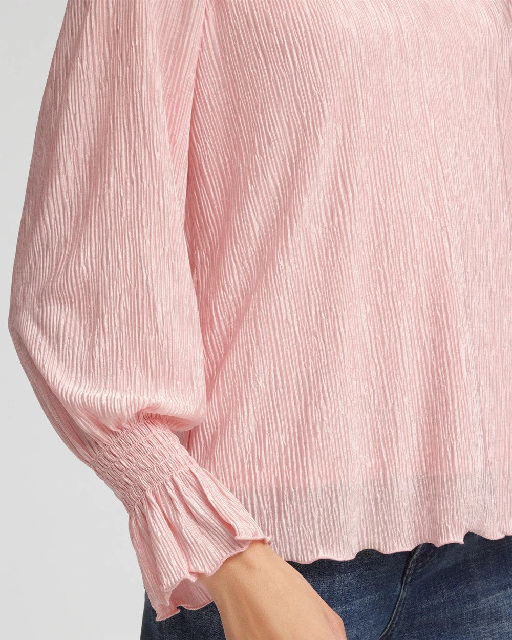 Crinkle Bodre Voop Neck Top - Chico's
