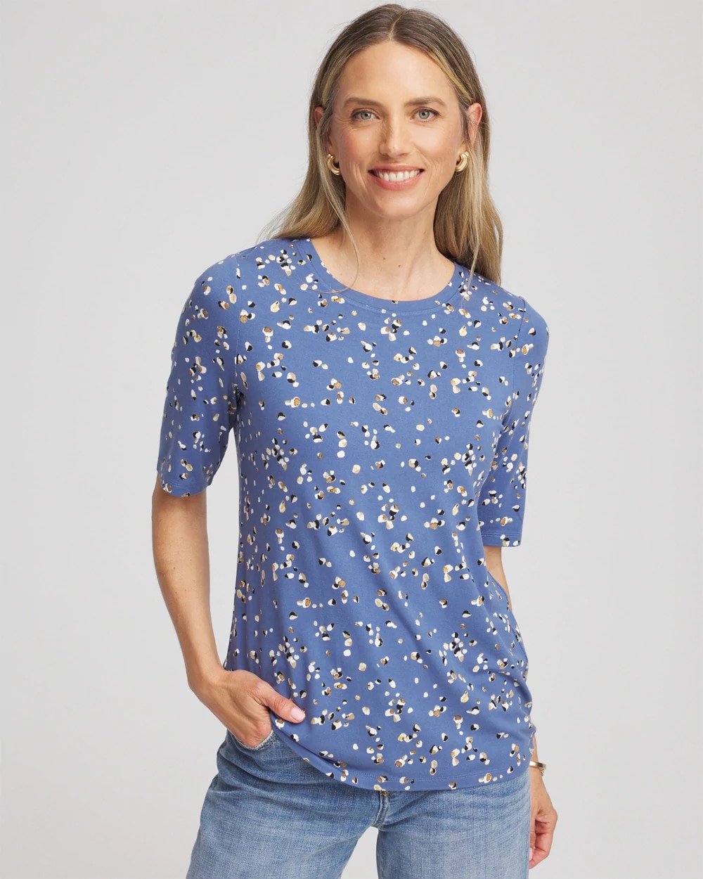 Printed Elbow Sleeve Tee - Chico's