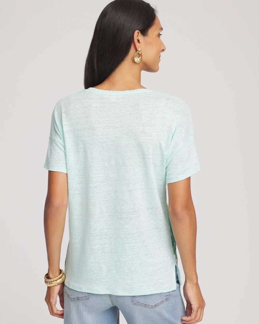 Linen Embellished Parrot Easy Tee - Chico's