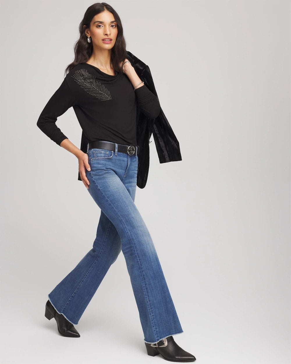 Embellished Cowlneck Dolman Tee - Chico's