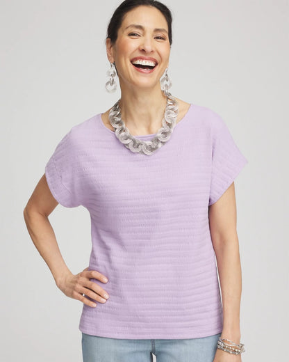 Cap Sleeve Textured Tee - Chico's