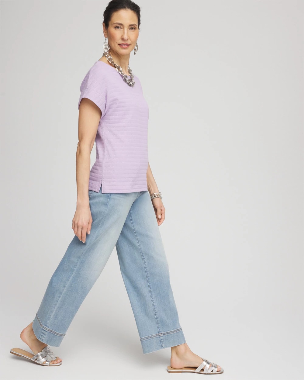 Cap Sleeve Textured Tee - Chico's