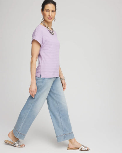 Cap Sleeve Textured Tee - Chico's