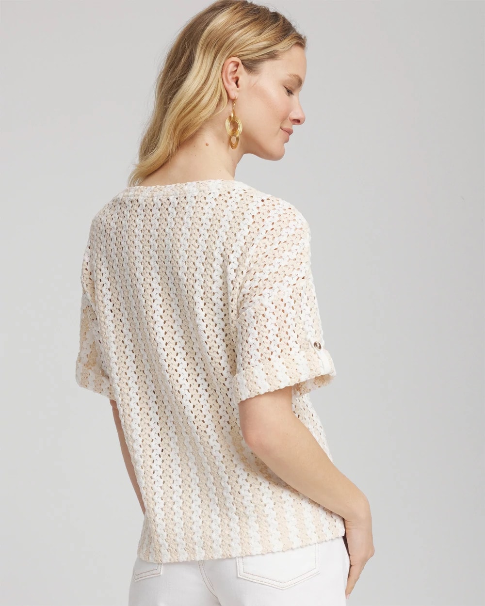 Textured Roll Cuff Tee - Chico's