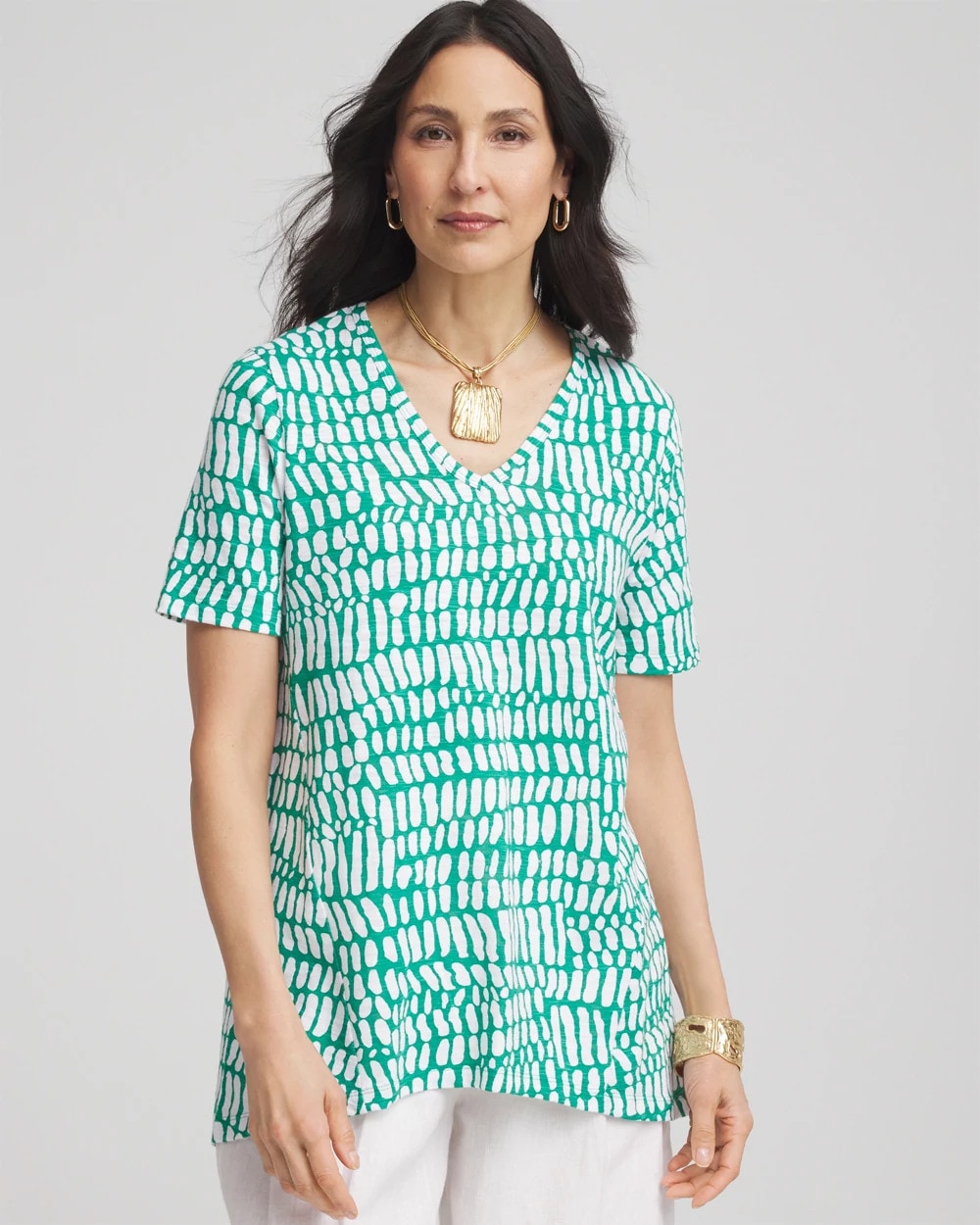 Tropical Short Sleeve Forward-Seam Tee - Chico's