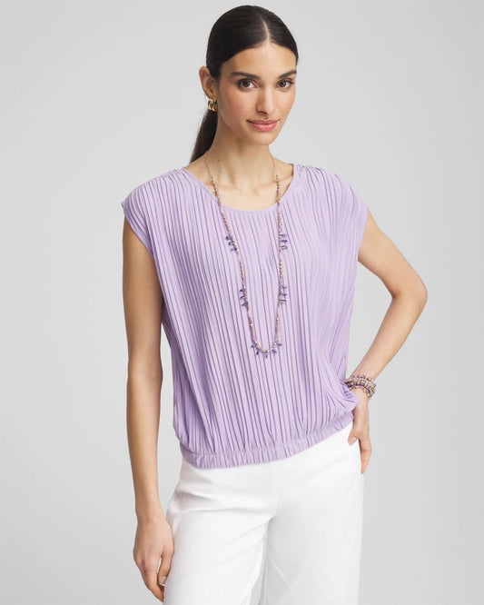 Pleated Bubble-Hem Tee - Chico's