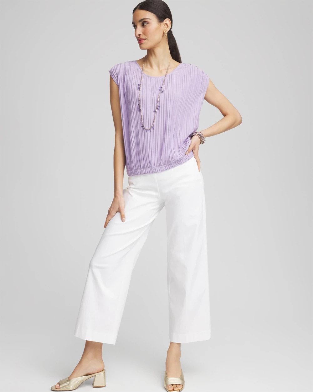 Pleated Bubble-Hem Tee - Chico's